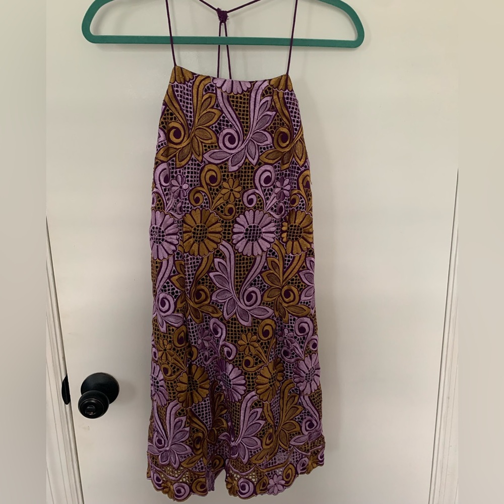 Anthropologie Embroidered Halter Mini Dress - Picture 3 of 4